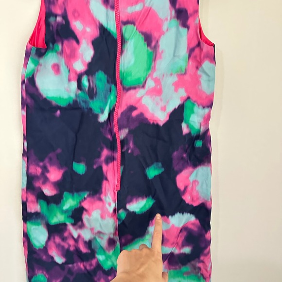 Kate Spade Sleeveless Dress Tye Dye Watercolor Print V Neck Back Zip Size 8 - Picture 12 of 12
